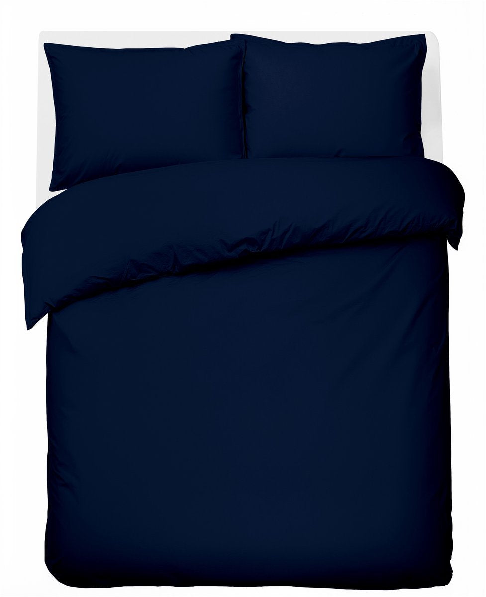 Hush. living hush living - dekbedovertrek percale 100% katoen - 200tc - extra fris en koel - sterk en slijtvast - 200x220+20cm - 2 x 60x70cm kussenslopen - met bevestigingslusjes - navy