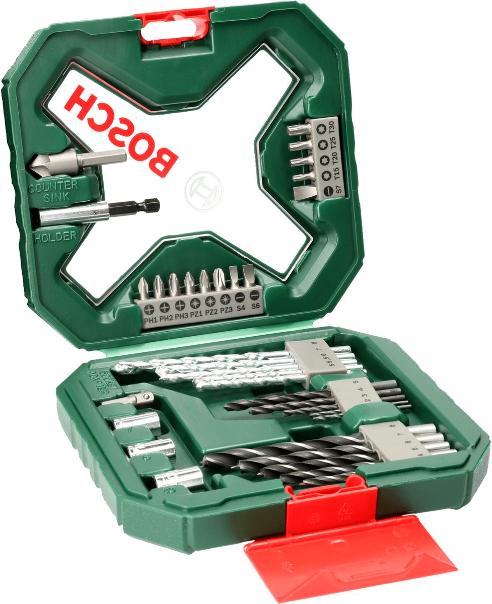 Bosch x-line borenset - 34-delig - voor hout, metaal en steen