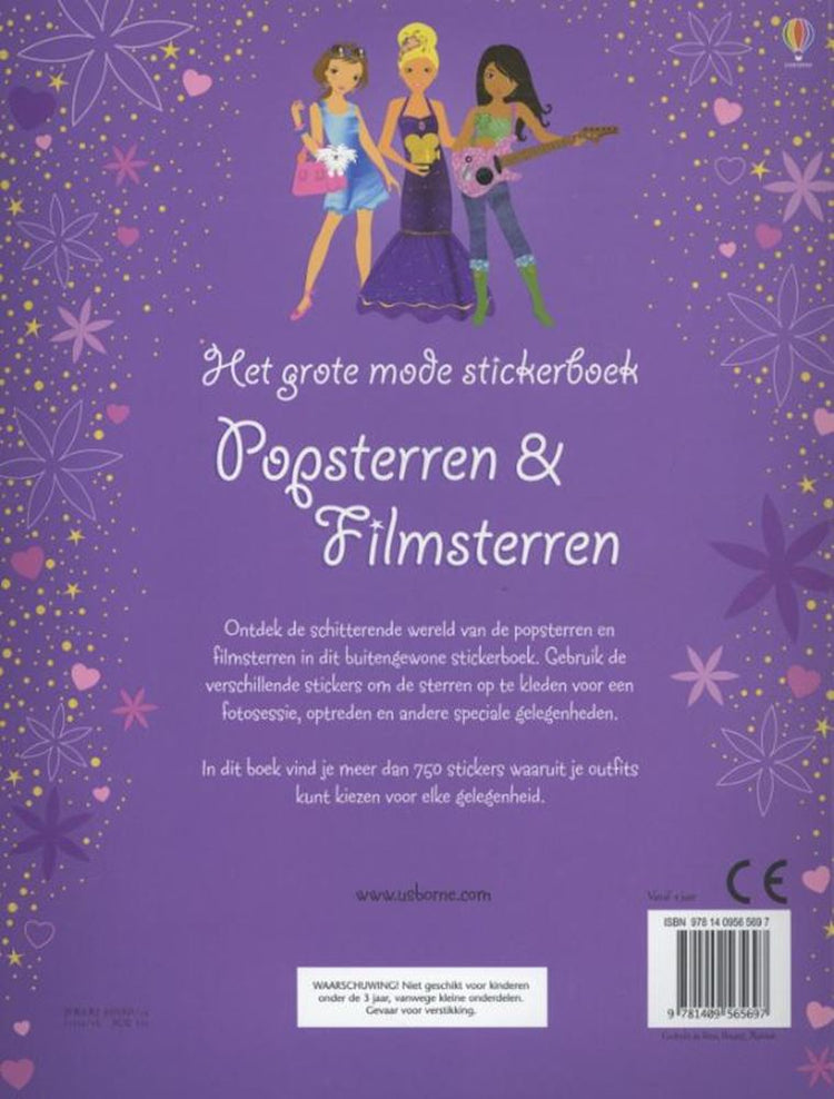Grote mode stickerboek: popsterren