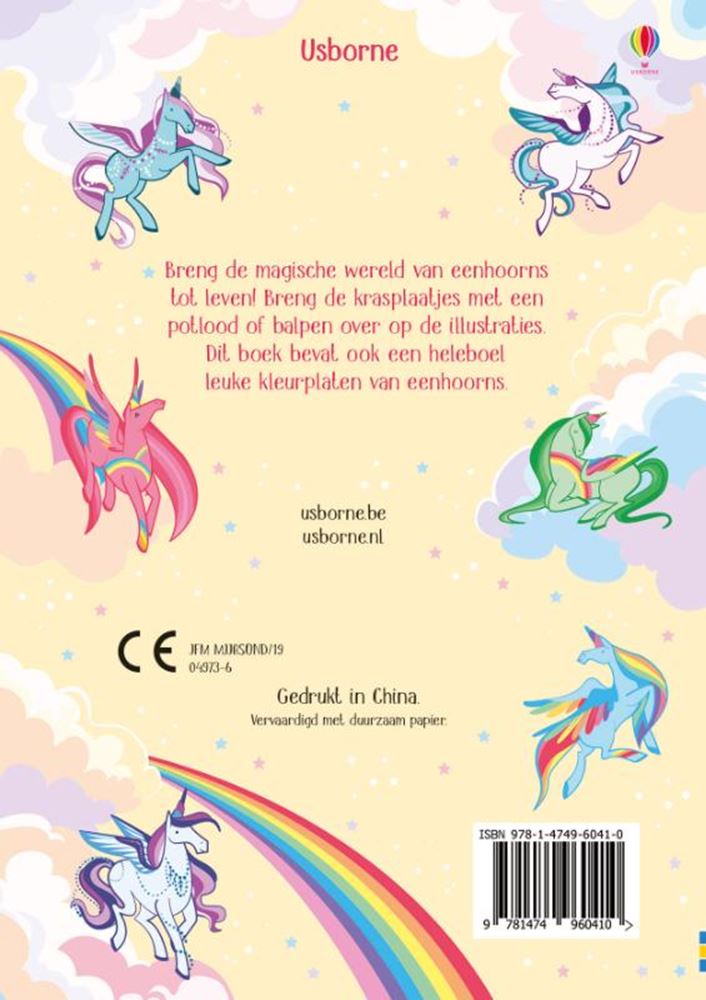 Wpg uitgevers krasplaatjesboek eenhoorns. 5+