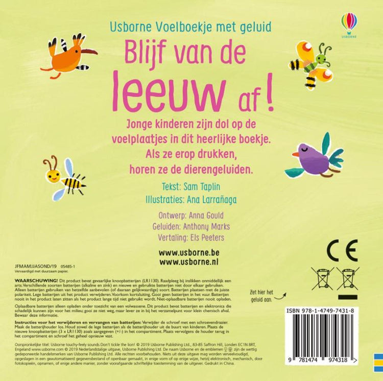 Geluidenboek: blijf van de leeuw af! 1+
