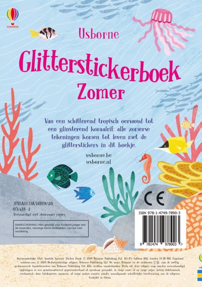 Glitterstickerboek zomer. 3+
