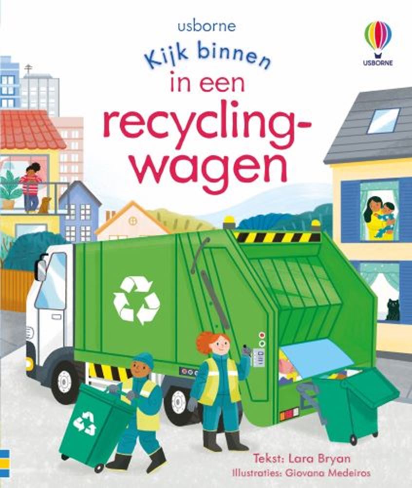 Kijk binnen in een recyclingwagen. 3+