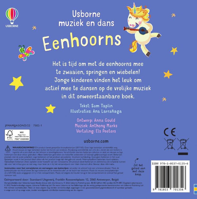 Usborne muziek en dans, eenhoorns. 4+