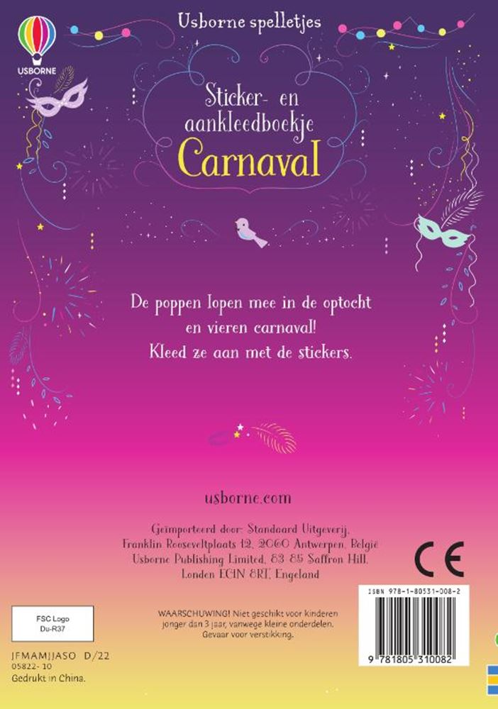Sticker en aankleedboekje carnaval.