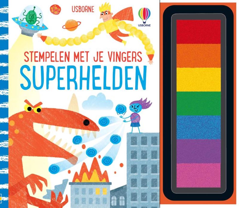 Stempelen met je vingers, superhelden. 4
