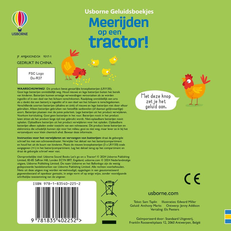 Geluidenboek: meerijden op een tractor!