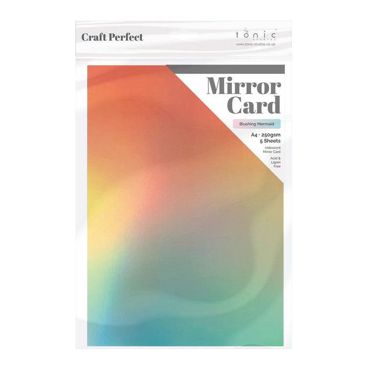 Craft perfect by tonic studios craft perfect • mirror card iridescent 250g blushing mermaid 5pcs
