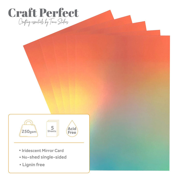Craft perfect by tonic studios craft perfect • mirror card iridescent 250g blushing mermaid 5pcs