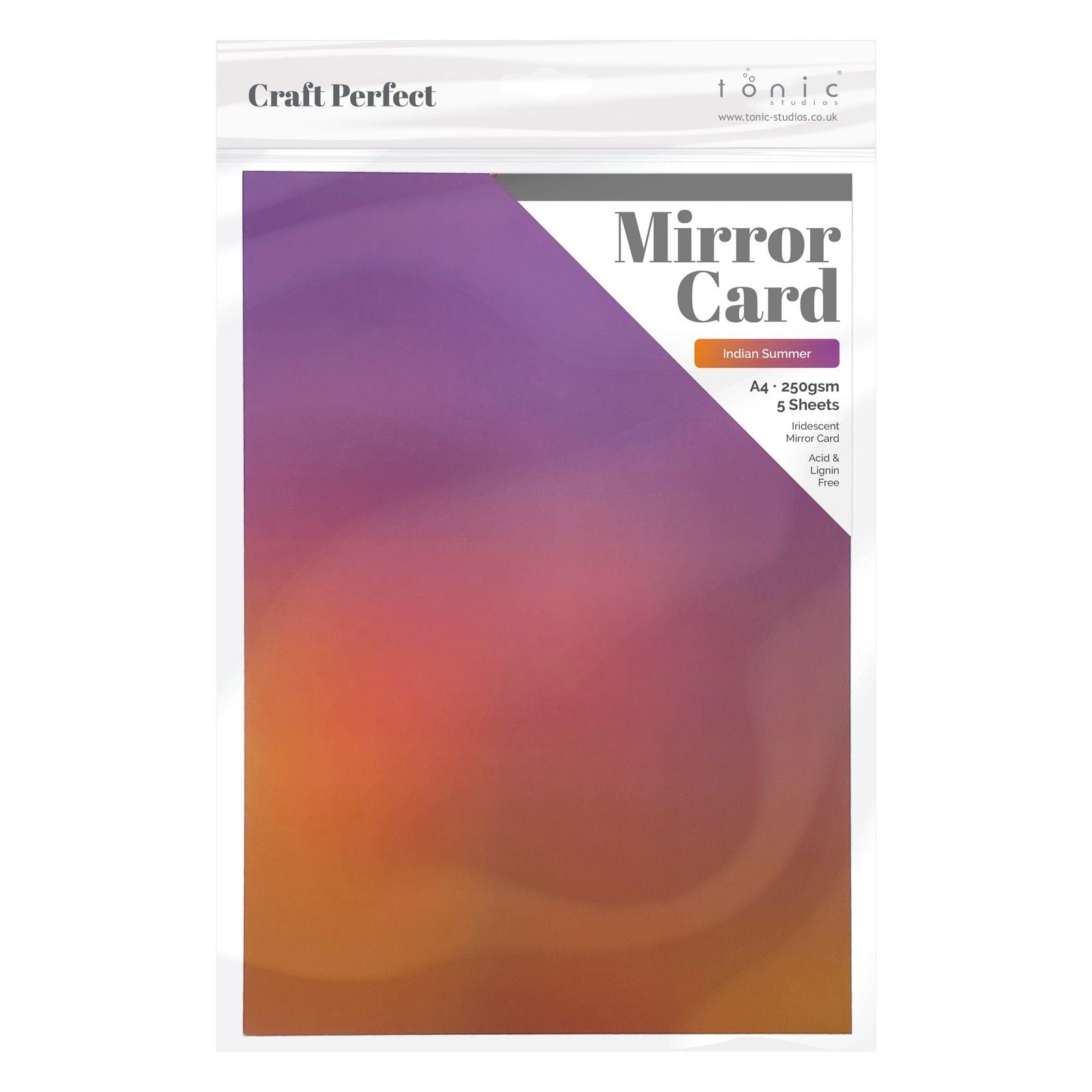 Craft perfect by tonic studios craft perfect • mirror card iridescent 250g indian summer 5pcs
