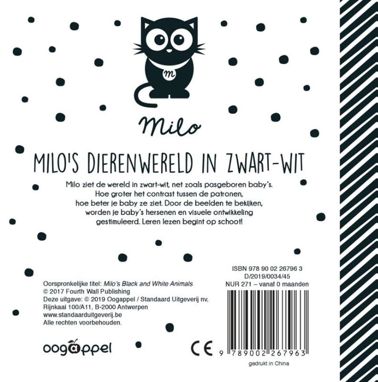 Milo's dierenwereld in zwart-wit. 0+