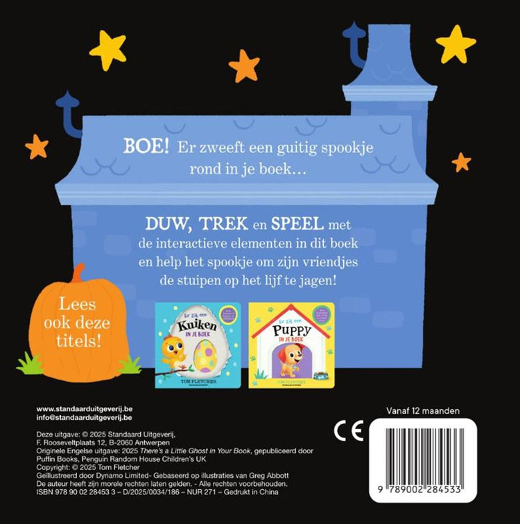 Karton: er zit een spook in je boek. 1+