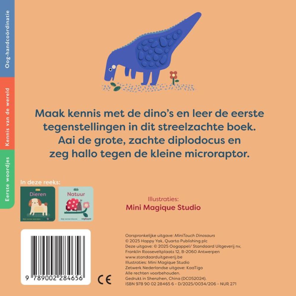 Voelboek: wrijf voel: dino's 2+