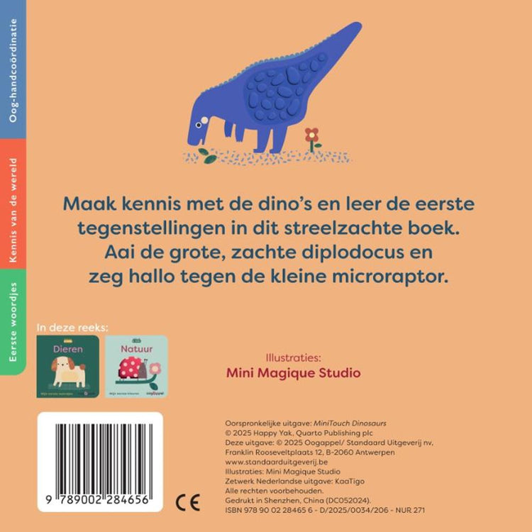 Voelboek: wrijf voel: dino's 2+