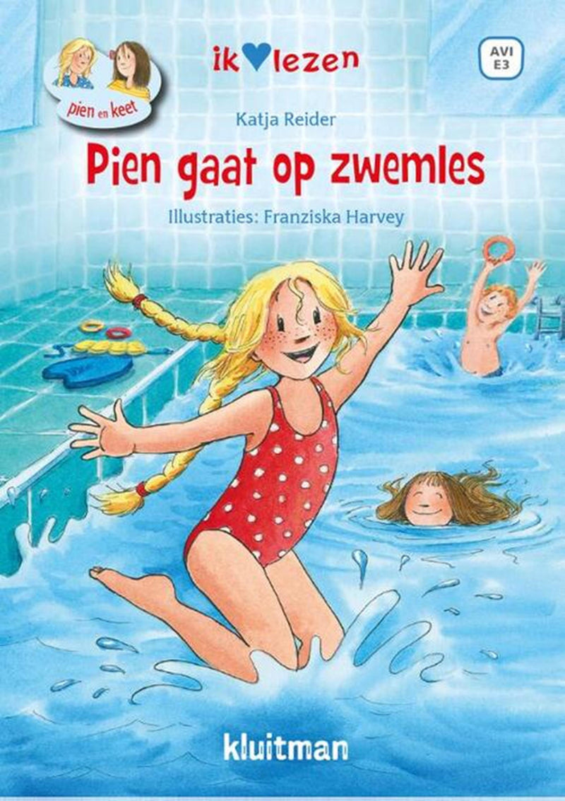 Kluitman pien gaat op zwemles