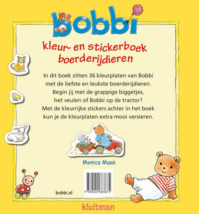 Uitgeverij kluitman bobbi kleur-en stickerboek. boerderij 2+