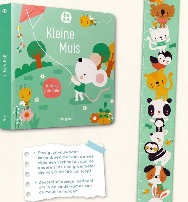 Bora kleine muis kartonboek+ groeimeter