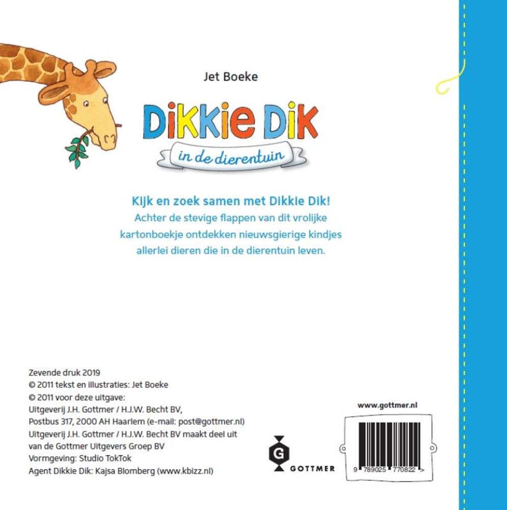 Gottmer uitgevers groep flapjesboek: dikkie dik in de dierentuin