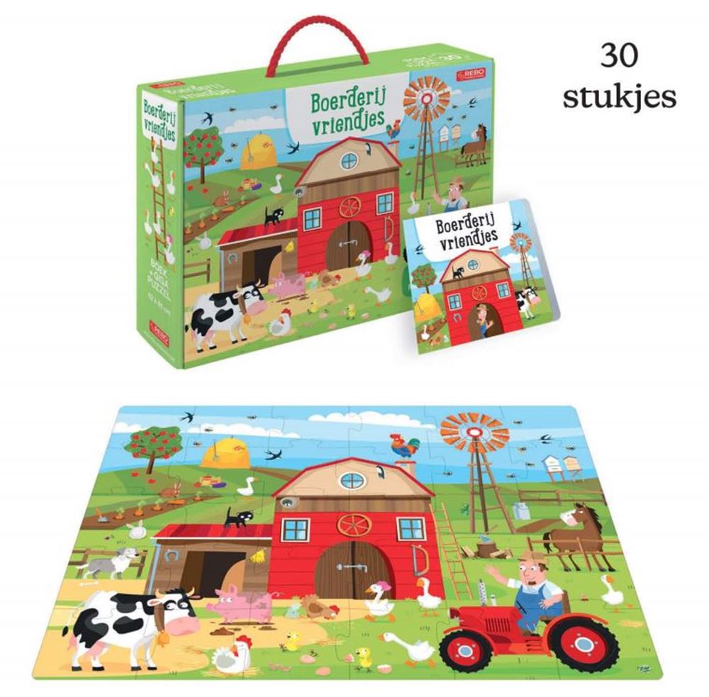 Rebo publishers boerderijvriendjes giga puzzel en boek.