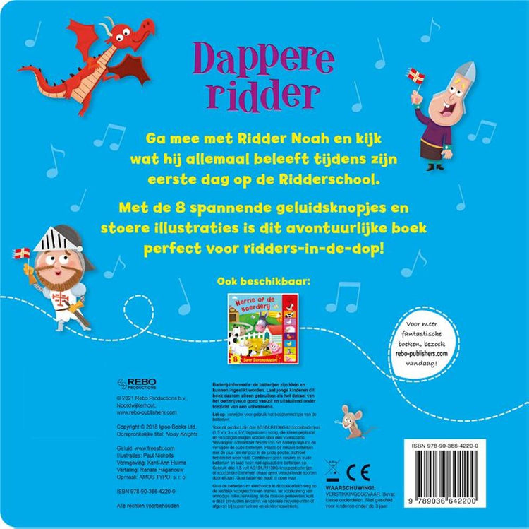 Rebo publishers geluidenboek: dappere ridder. 1+