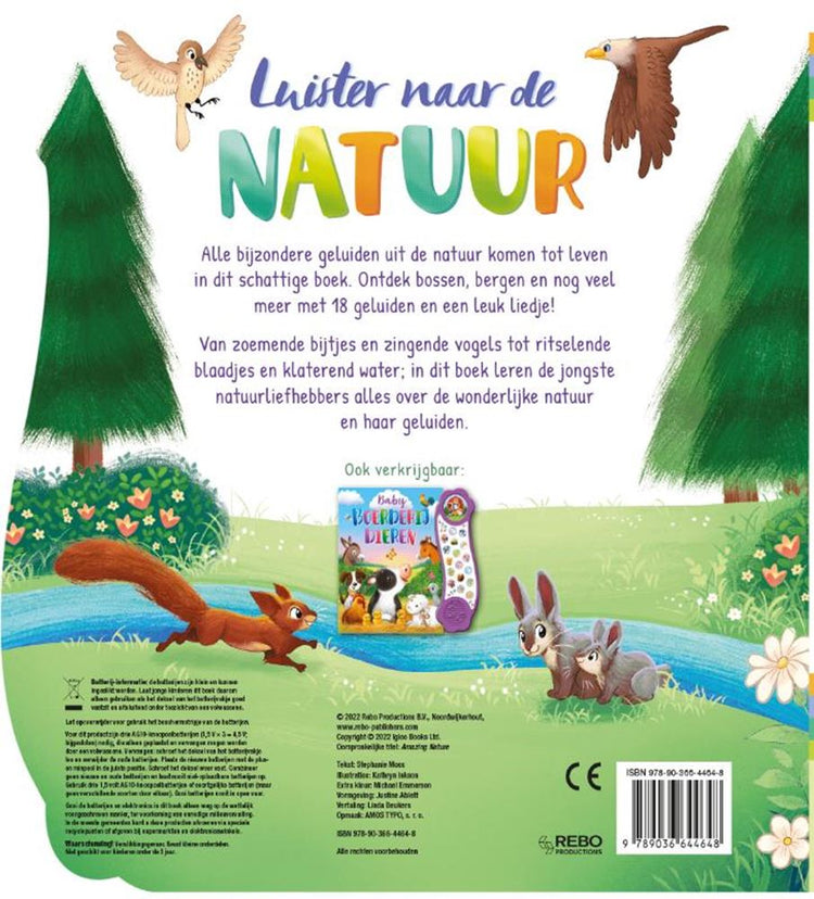 Rebo publishers geluidenboek: luister naar de natuur. 3+