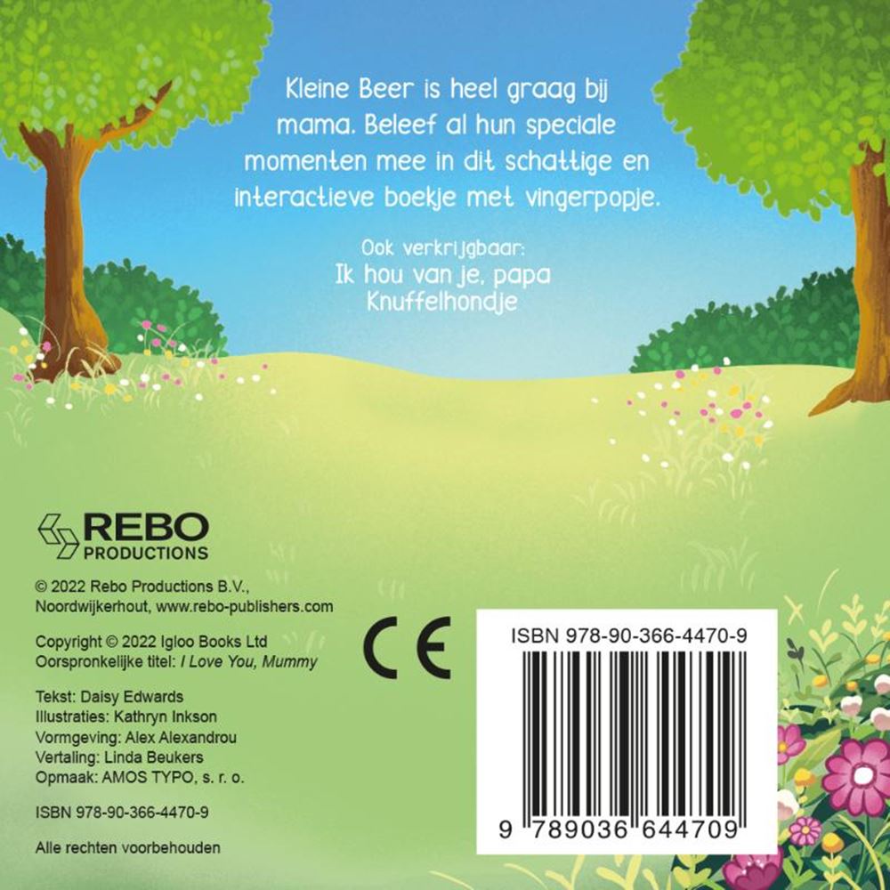 Rebo publishers vingerpopboekje: ik hou van je mama. 0+