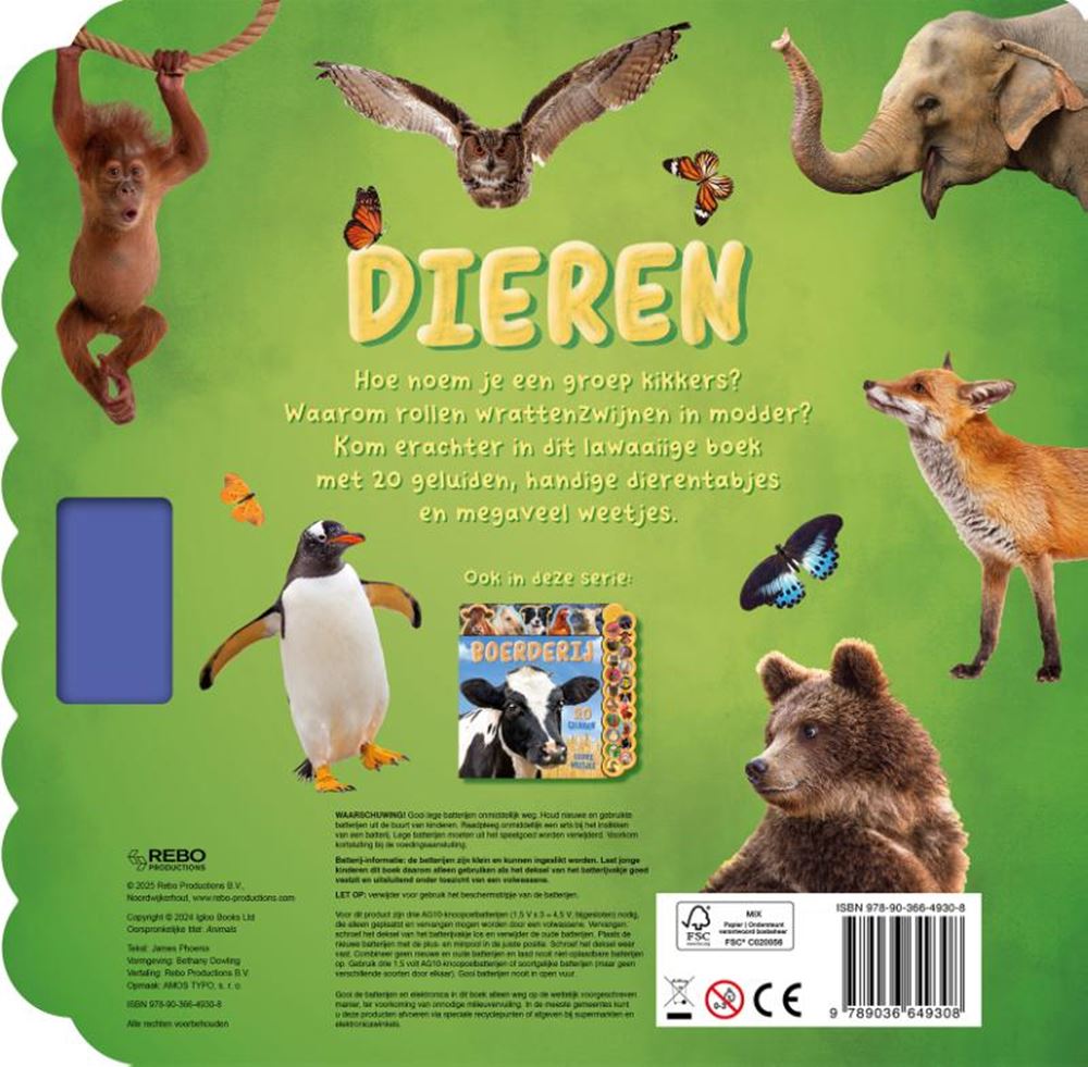 Dieren - 20-geluidenboek. 0+