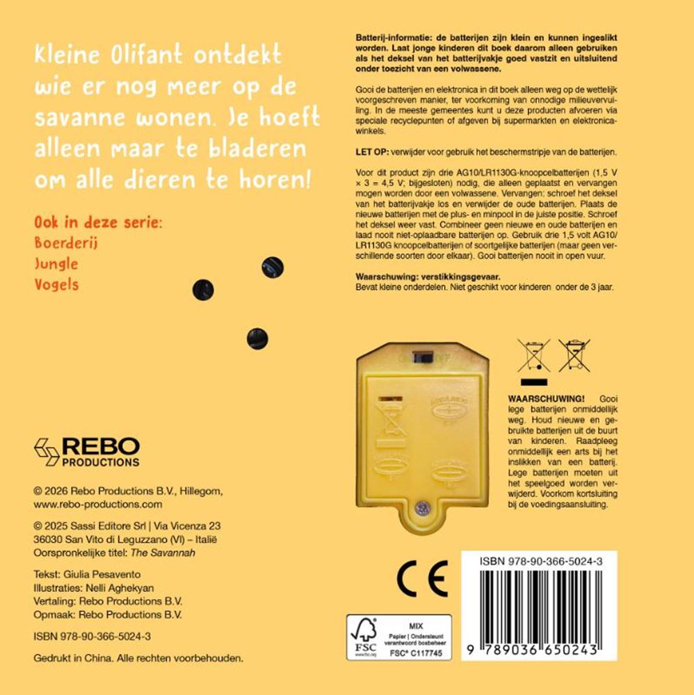 Rebo publishers wilde dieren - wat hoor ik daar? - 6 geluiden