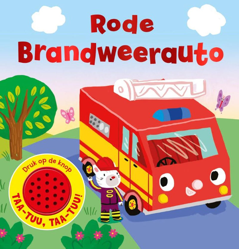 Geluidenboek: rode brandweerauto. 1+