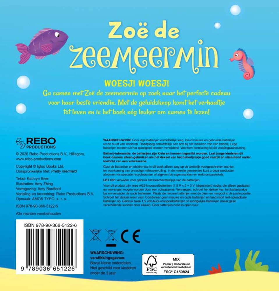 Rebo publishers zoe de zeemeermin - geluidenboek