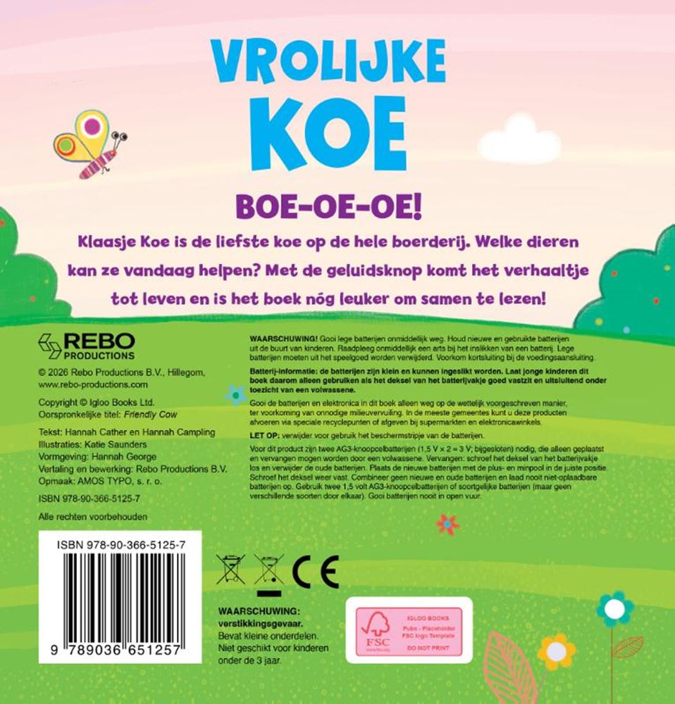 Rebo publishers vrolijke koe - geluidenboek