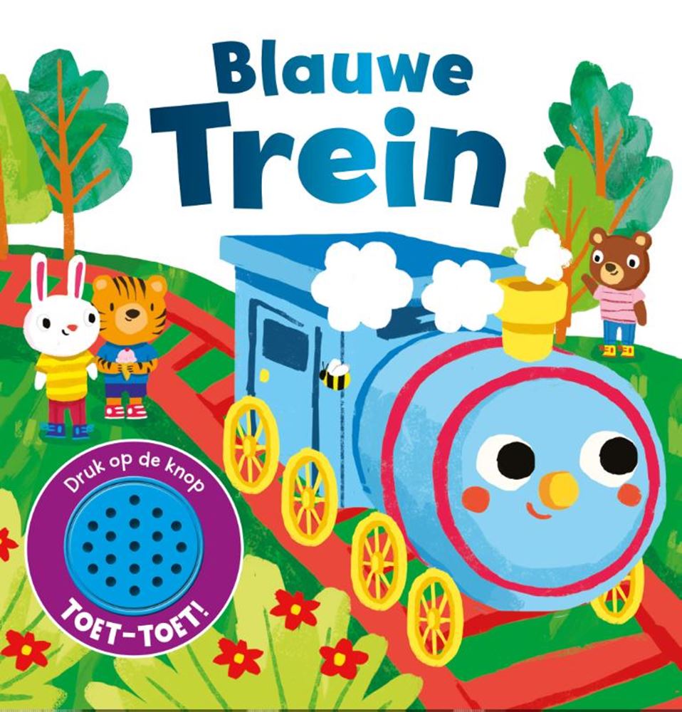 Geluidenboek: blauwe trein. 1+