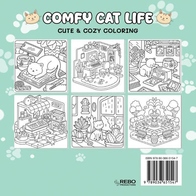 Rebo comfy cat life - cute cozy coloring 6+