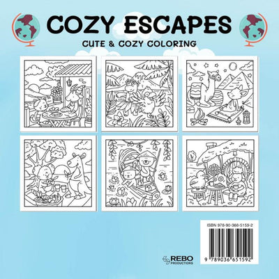 Rebo publishers cozy escapes - cute cozy coloring. 6+
