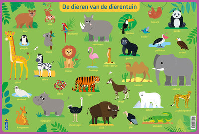 Deltas educatieve onderlegger preschool - dieren van de dierentuin