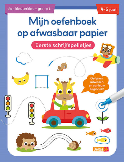 Deltas mijn oefenboek op afwasbaar papier eerste schrijfspelletjes (4-5 j.)