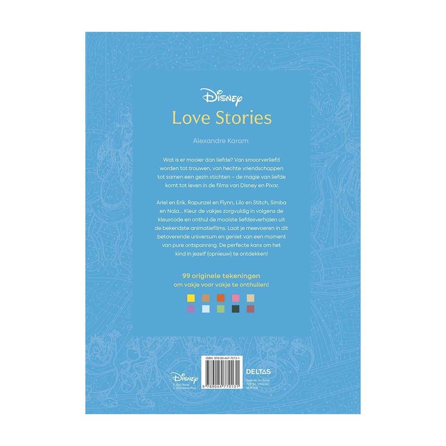 Deltas disney love stories - kleuren op nummer voor volwassenen