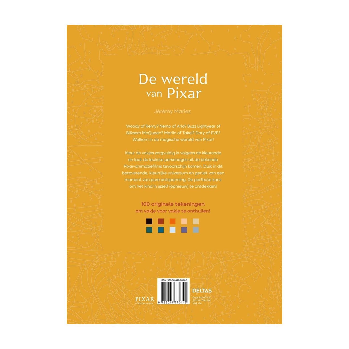 Deltas disney pixar - kleuren op nummer voor volwassenen