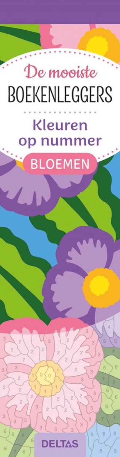 Deltas de mooiste kleurboekenleggers kleuren op nummer bloemen