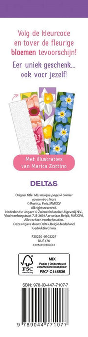 Deltas de mooiste kleurboekenleggers kleuren op nummer bloemen - afbeelding 2