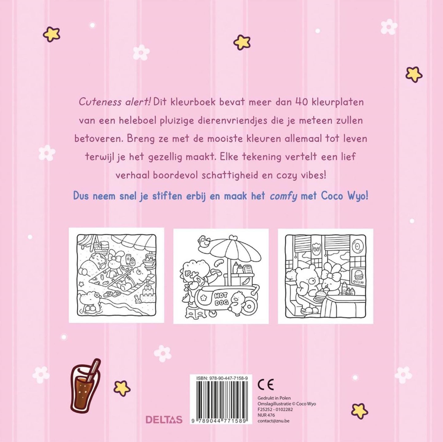 Deltas cozy friends cute comfy kleurboek coco wyo