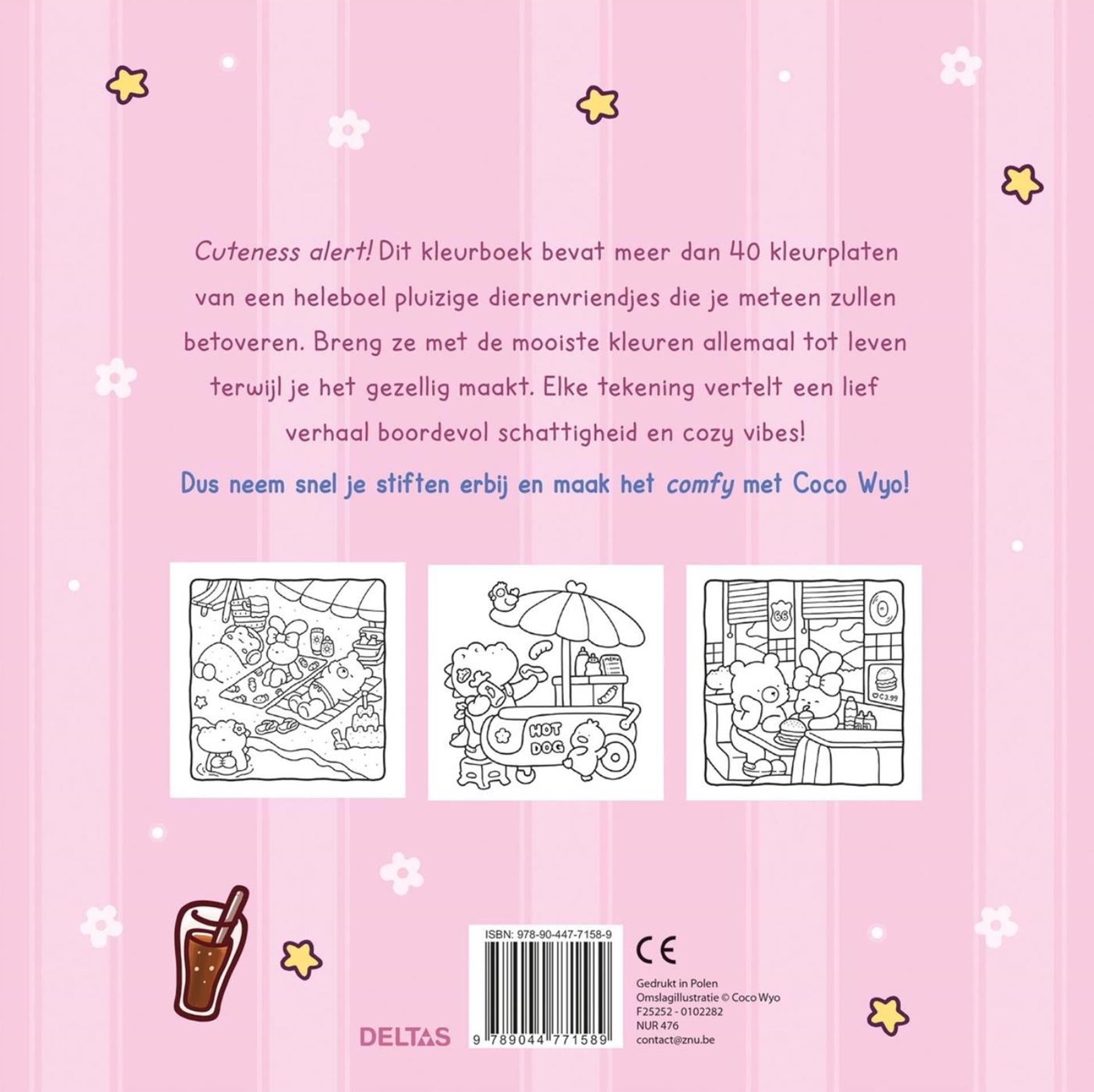 Deltas cozy friends cute comfy kleurboek coco