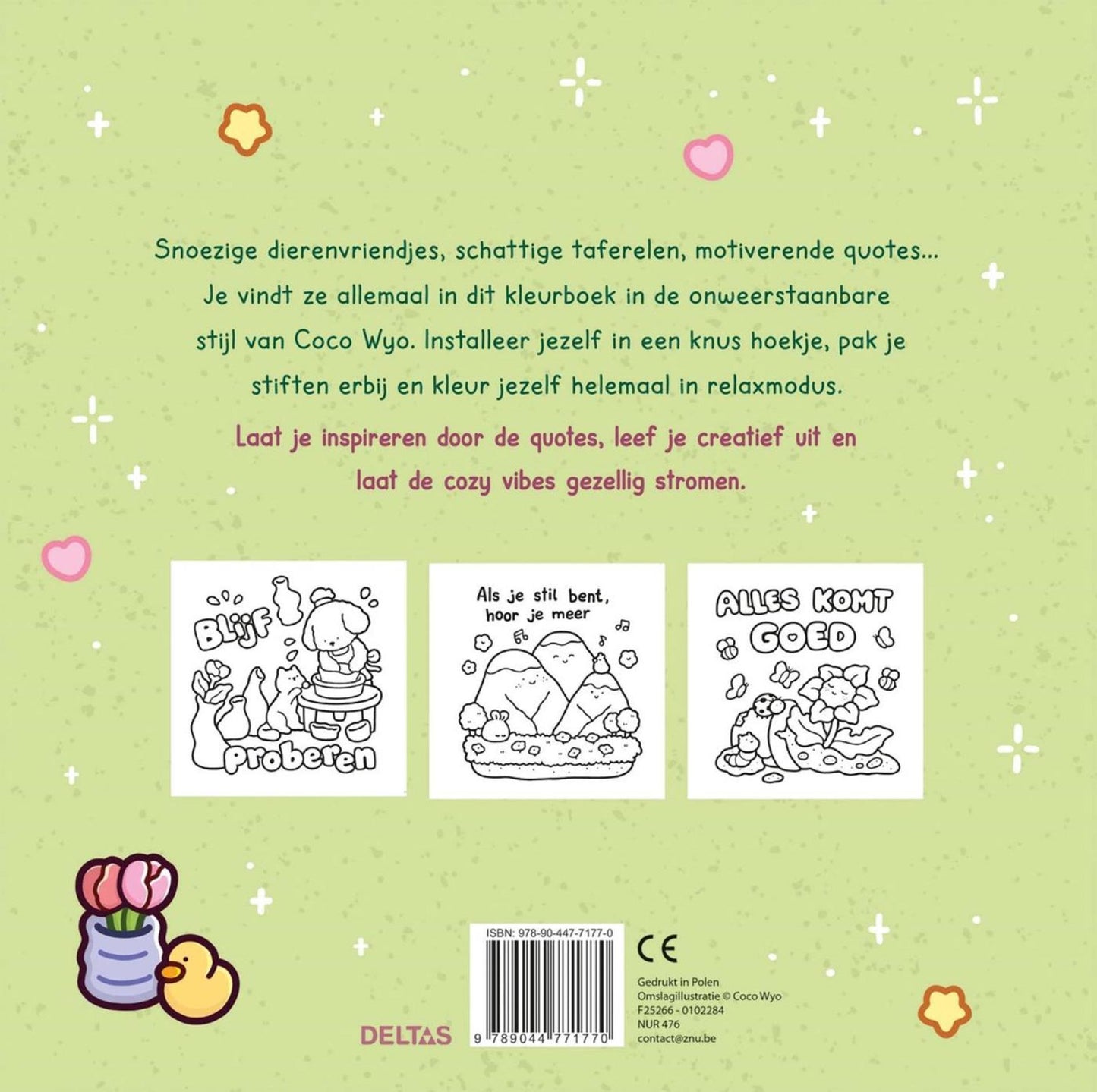 Deltas cozy vibes cute comfy kleurboek coco wyo