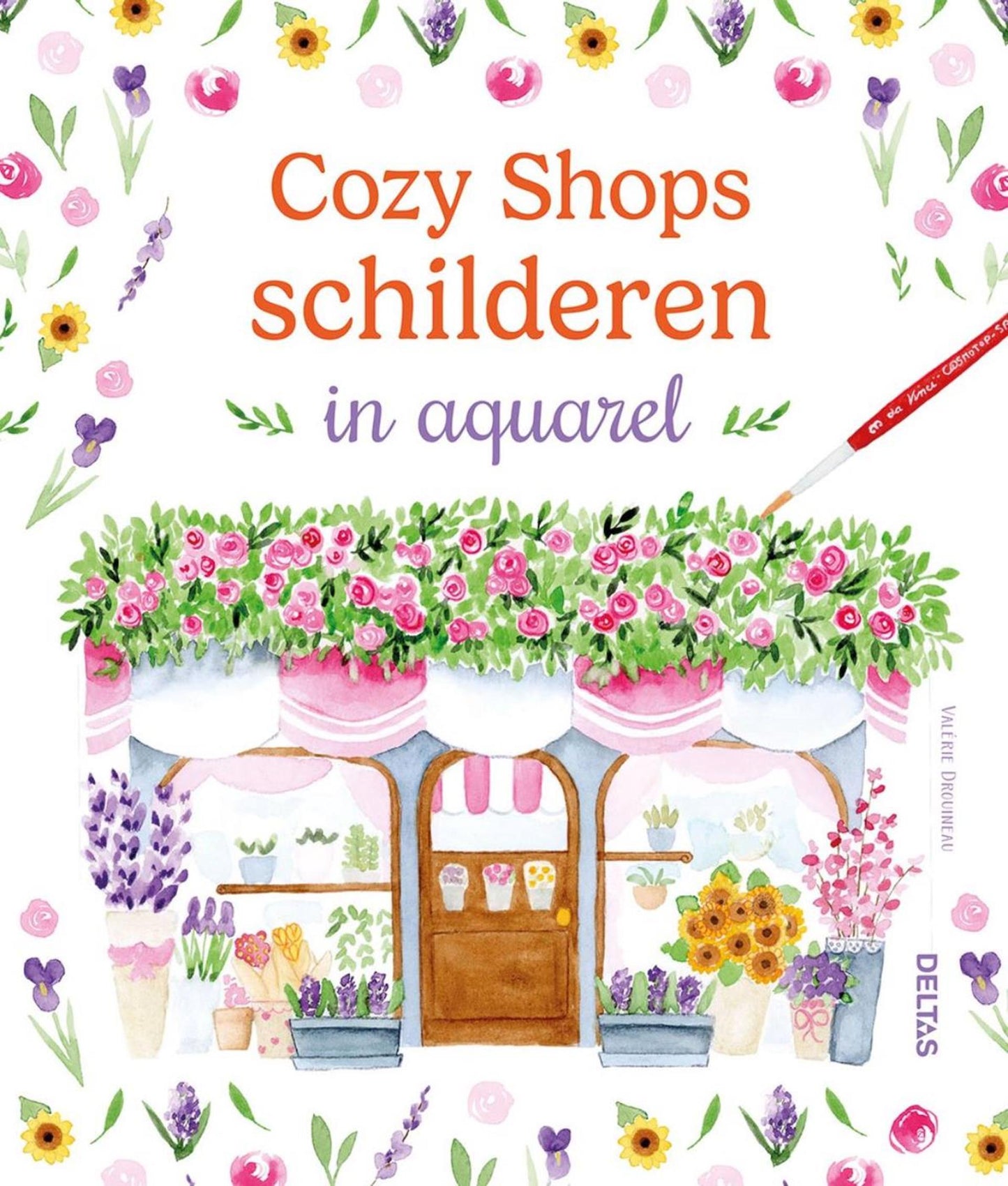 Deltas cozy shops schilderen in aquarel