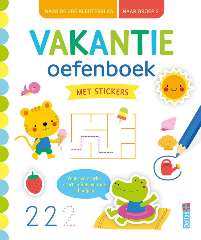 Deltas vakantie oefenboek met stickers groep 2