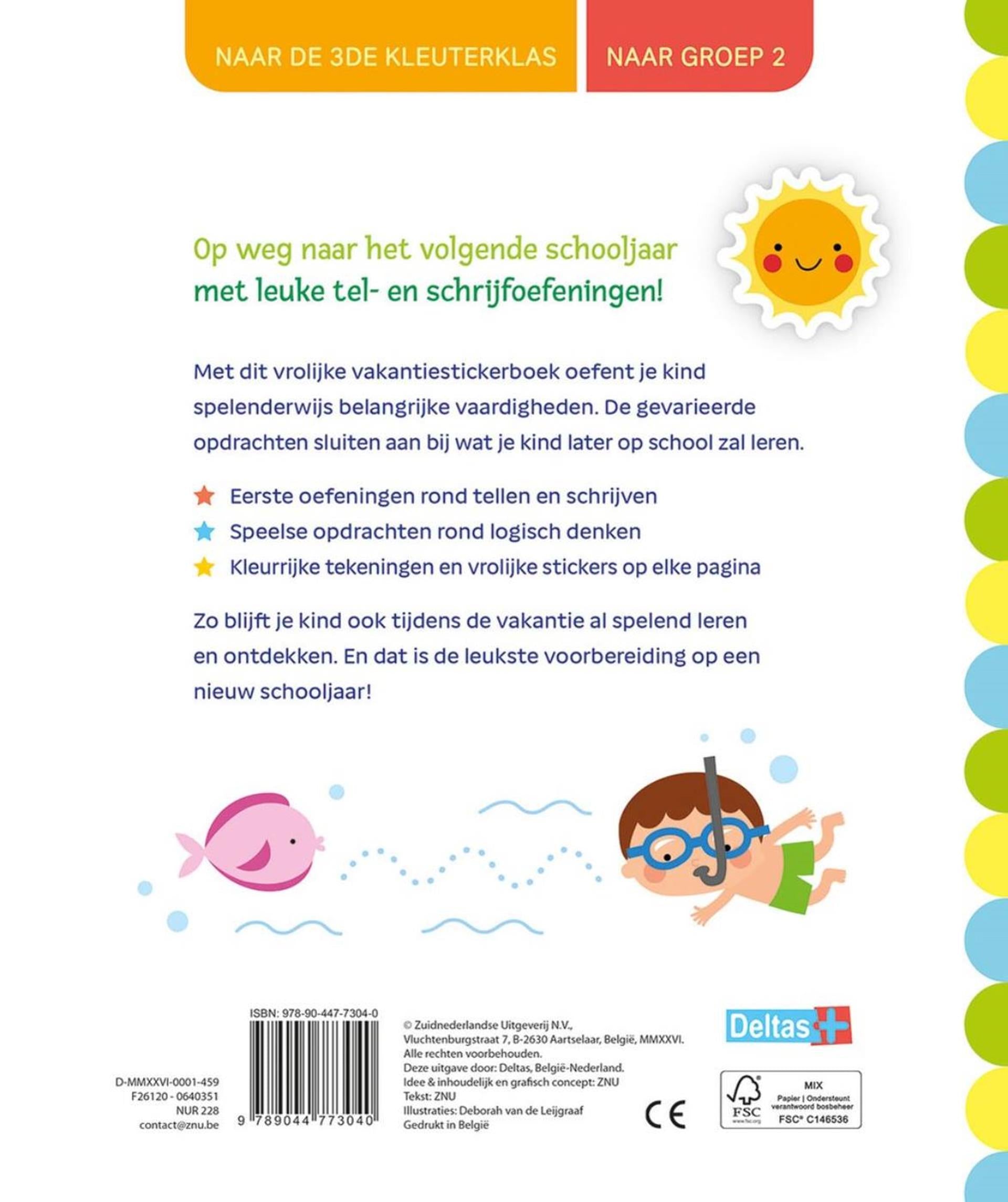 Deltas vakantie oefenboek met stickers groep 2
