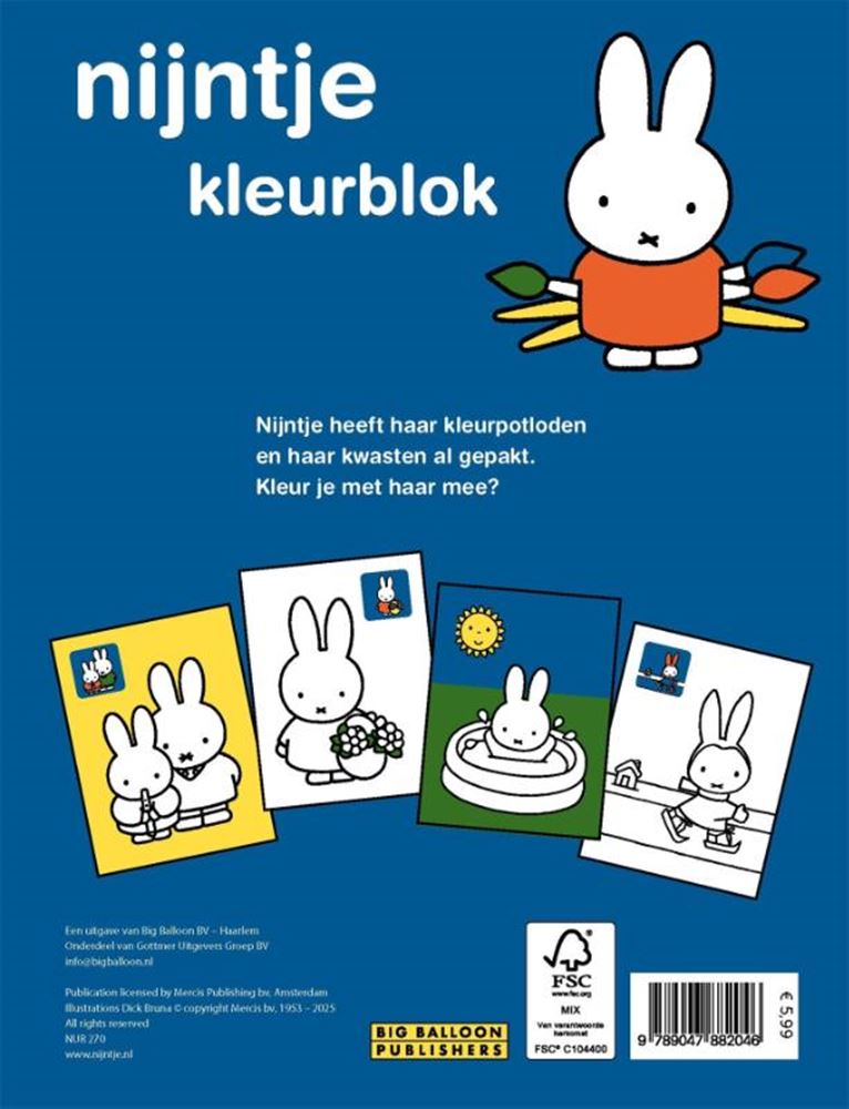 Gottmer uitgevers groep nijntjes kleurblok 3+