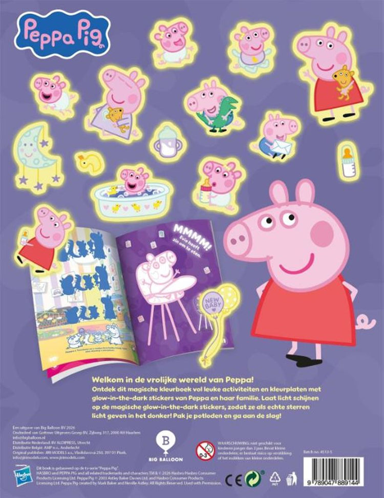 Big balloon kleuren met peppa pig glow in the dark