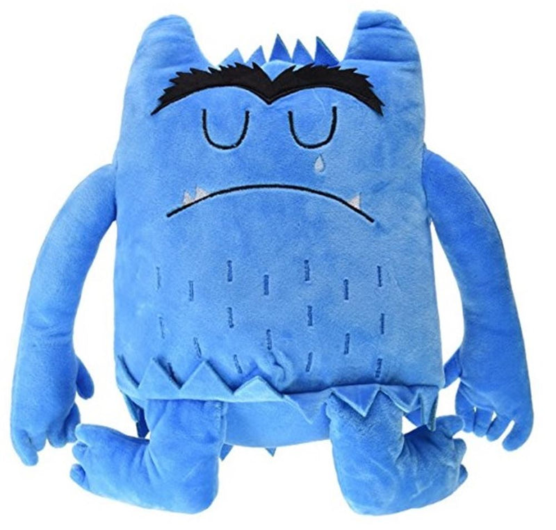 Knuffel kleurenmonster blauw (verdrietig