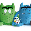 Knuffel kleurenmonster grijs (bang)